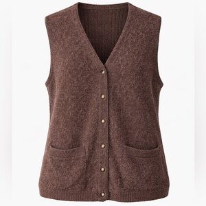 ❄️Vintage Field Gear Wool Blend Sweater Vest | XL | Brown Button Front